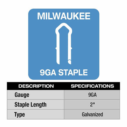 Milwaukee MPU2-960 2" 9 Gauge Galvanized Staples