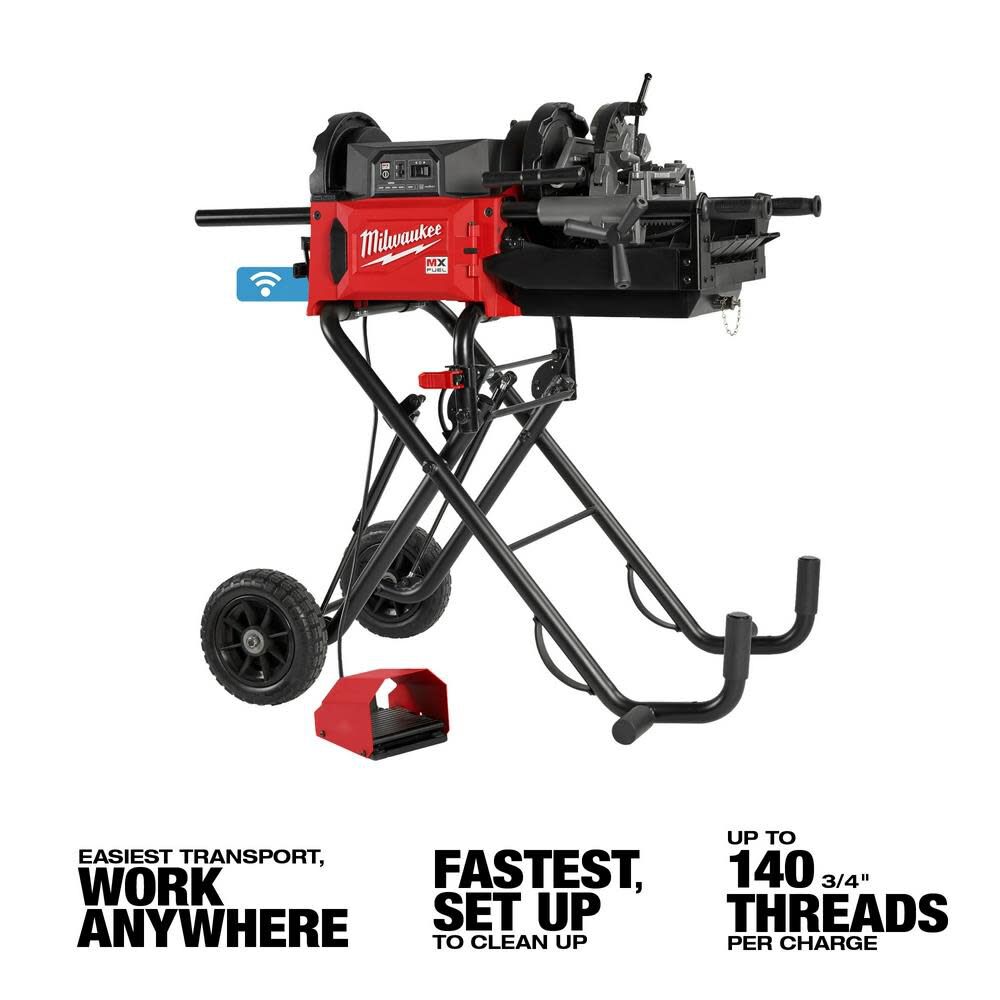 Milwaukee MXF512-2XC MX FUEL 1/8" - 2" Pipe Threading Machine Kit w/ Two Batteries and Charger