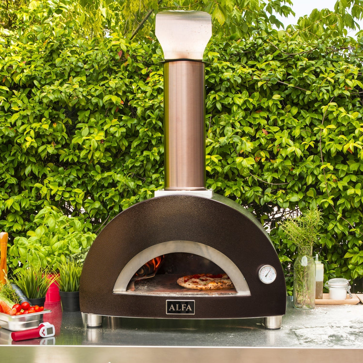 Alfa Moderno Nano Pizza Oven in Copper (Wood Fuel)