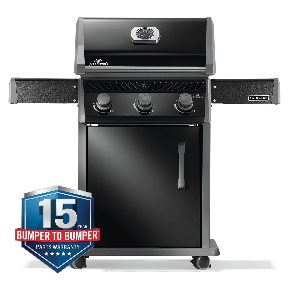 Napoleon Rogue 425 Gas BBQ Grill (Black) w/ Stainless Steel Grids 3-Burner