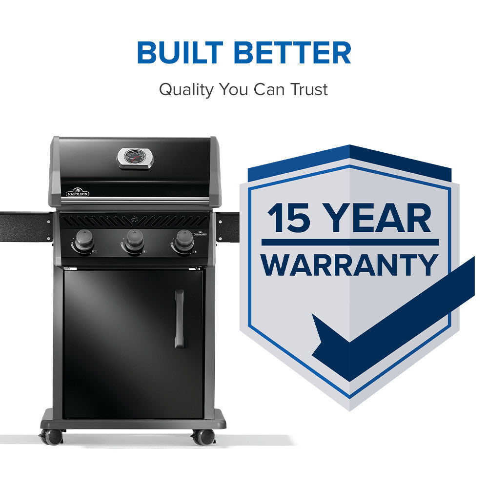 Napoleon Rogue 425 Gas BBQ Grill (Black) w/ Stainless Steel Grids 3-Burner