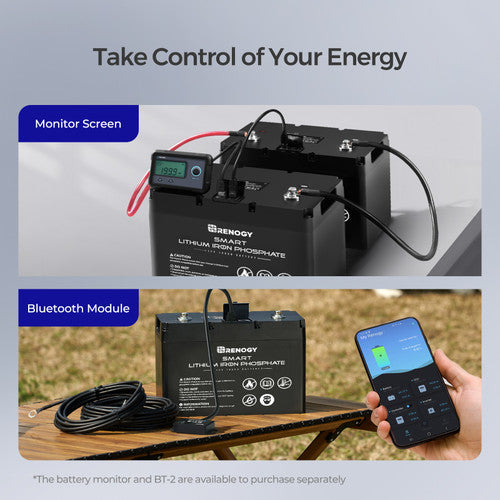 Renogy RBT100LFP12S - 12V 100Ah Smart Lithium Iron Phosphate Battery