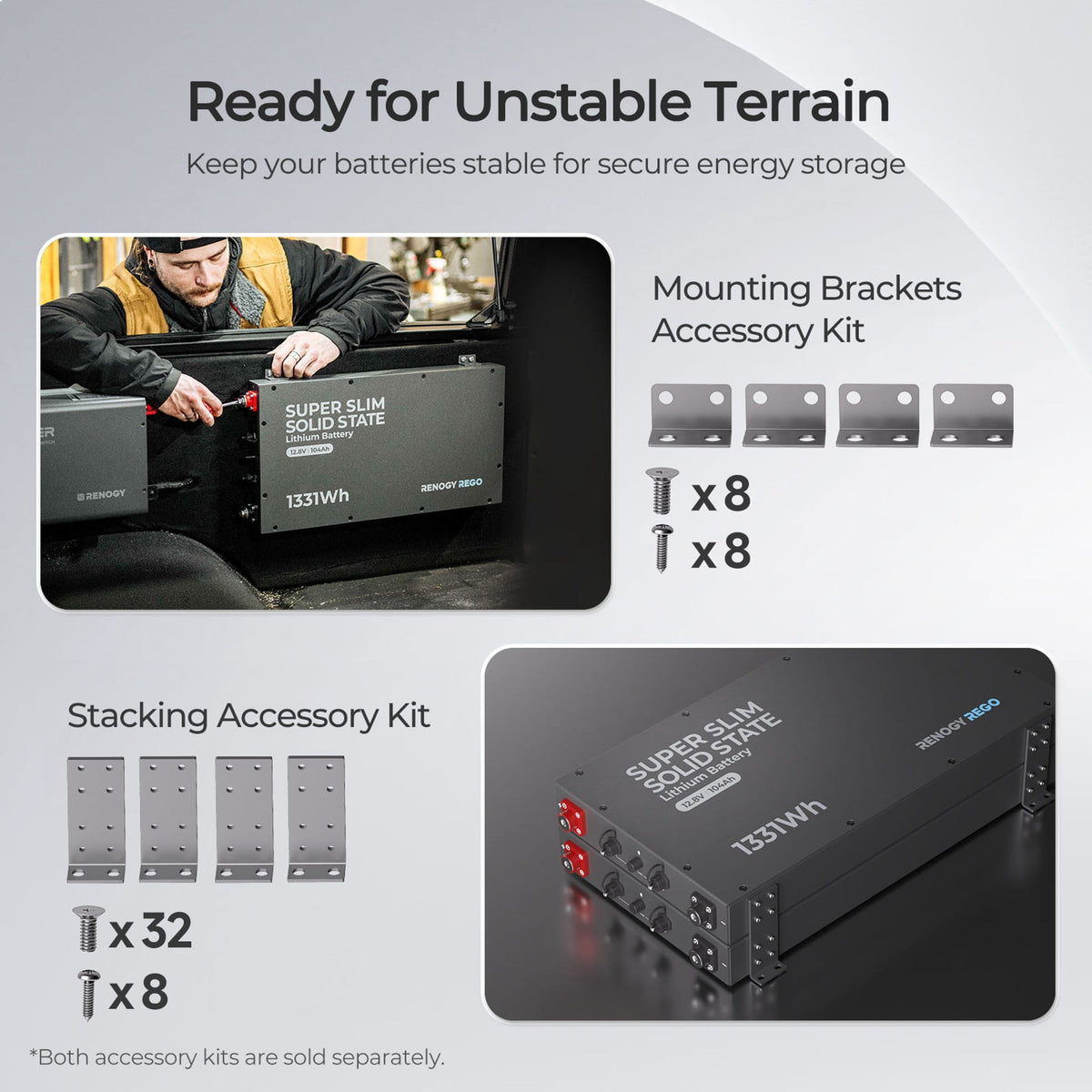 REGO - 12.8V 104Ah Super Slim Solid State Lithium Iron Phosphate Battery