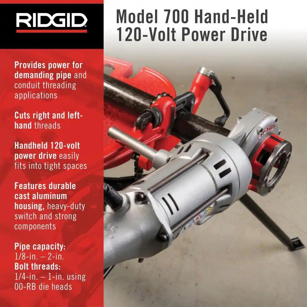 RIDGID 45178 700 Power Drive Kit, 115V 1/2-2" NPT