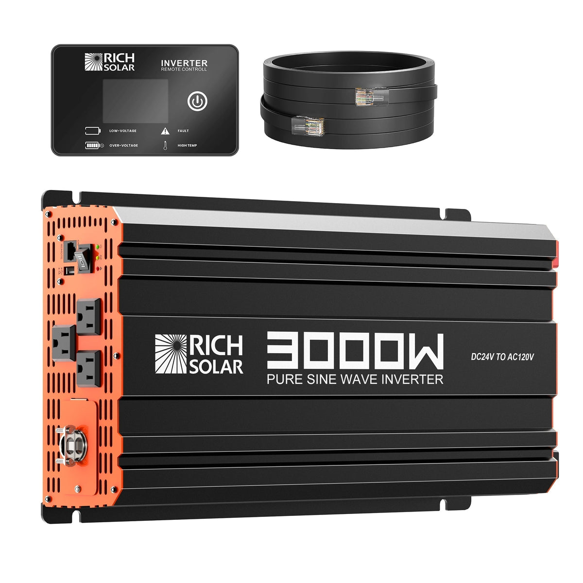 Rich Solar NOVA PURE MAX 3K | 3000 Watt (3kW) 24 Volt Industrial Pure Sine Wave Inverter