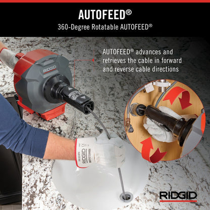 Ridgid 78053 K-46 Cordless SinkSnake with 5/16" x 25' IC Cable, 18V 2.5Ah Battery & Charger