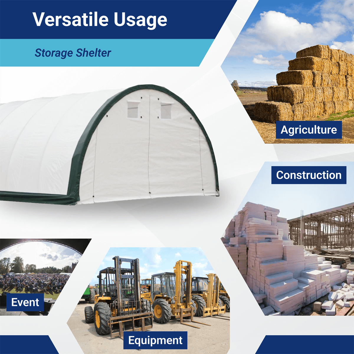 W 20FT x L 30FT x H 12FT Single Truss Arch Storage Shelter