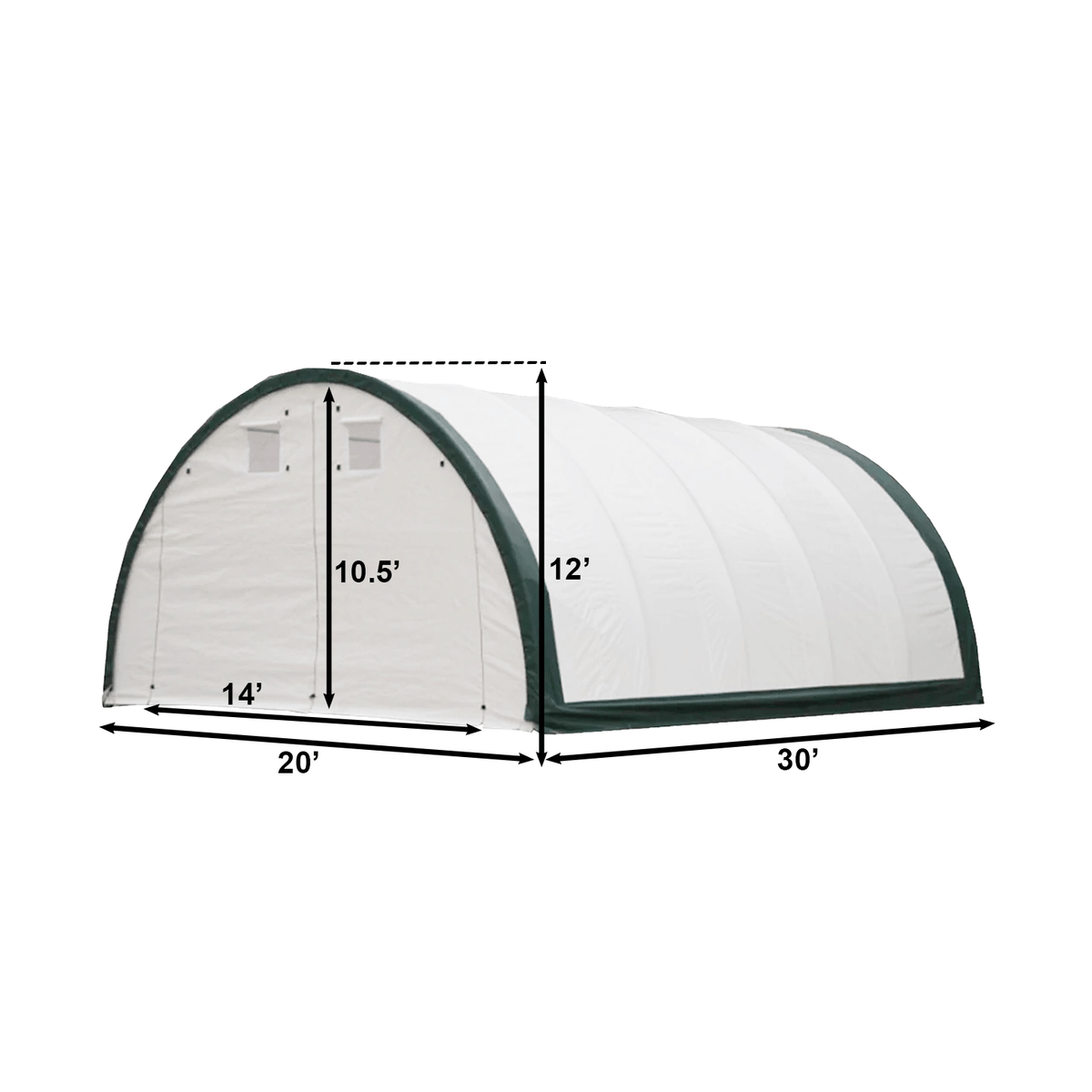 W 20FT x L 30FT x H 12FT Single Truss Arch Storage Shelter