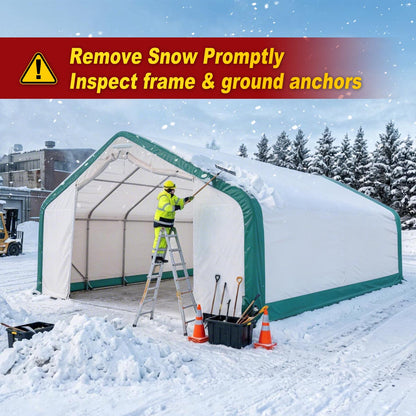 W 20FT x L 20FT x H 12FT Single Truss Storage Shelter