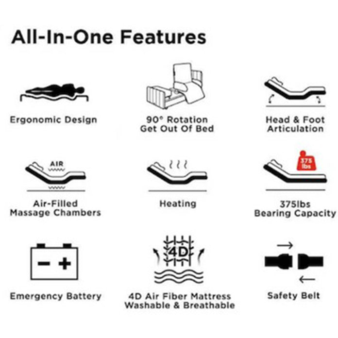 StarSleep Orin Rotating Sit to Stand Hospital Bed With Head and Foot Elevation