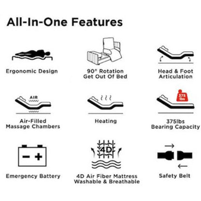 StarSleep Orin Rotating Sit to Stand Hospital Bed With Head and Foot Elevation