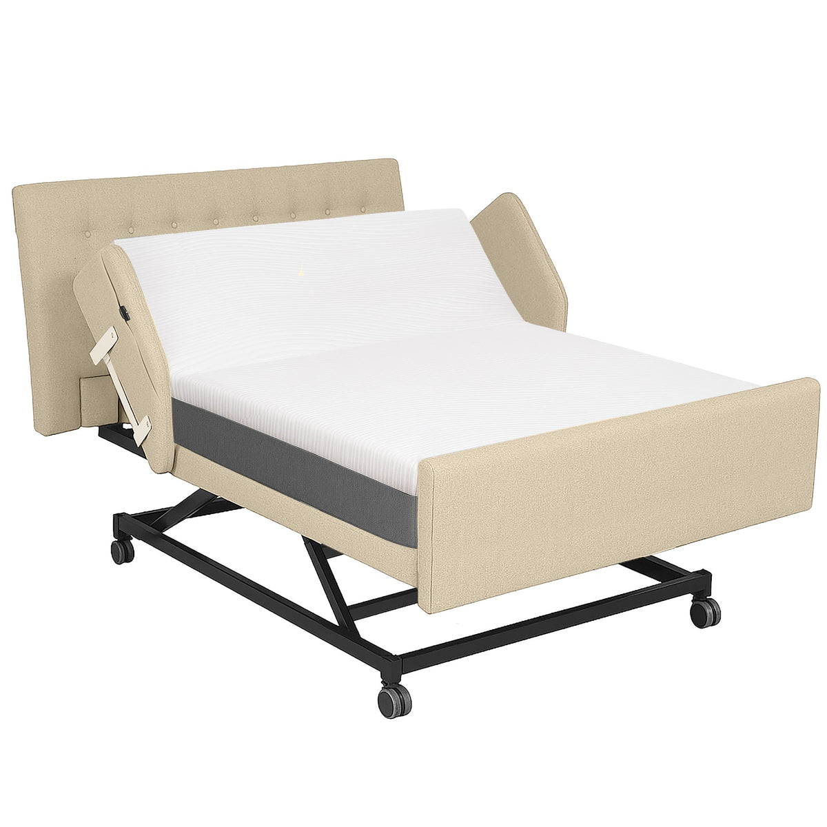 Home Style Electric Adjustable Hospital Bed with 8” Gel Memory Foam Mattress