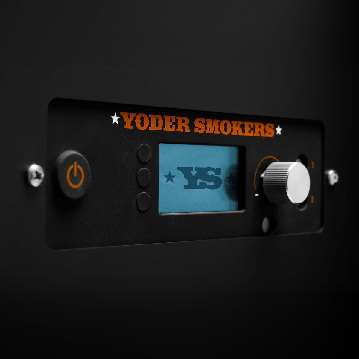 Yoder Smokers YS640s Pellet Grill on Competition Cart (Silver) + T-Stat Door Kit & Stainless Side Shelves