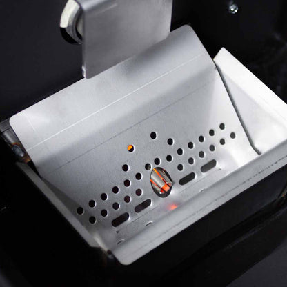 Yoder Smokers YS640s Pellet Grill on Competition Cart (Silver) + T-Stat Door Kit & Stainless Side Shelves
