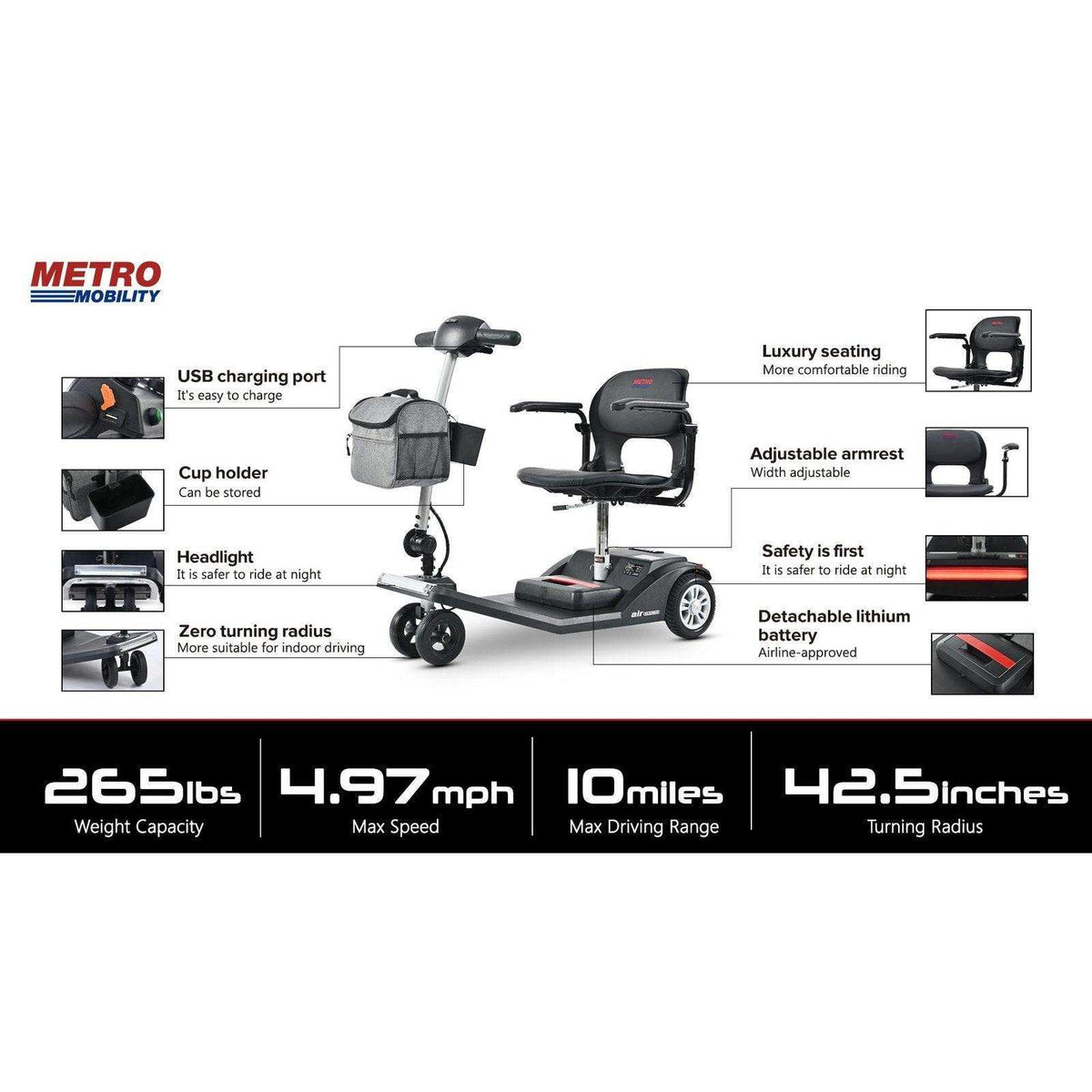 Metro Mobility Air Classic Foldable Scooter
