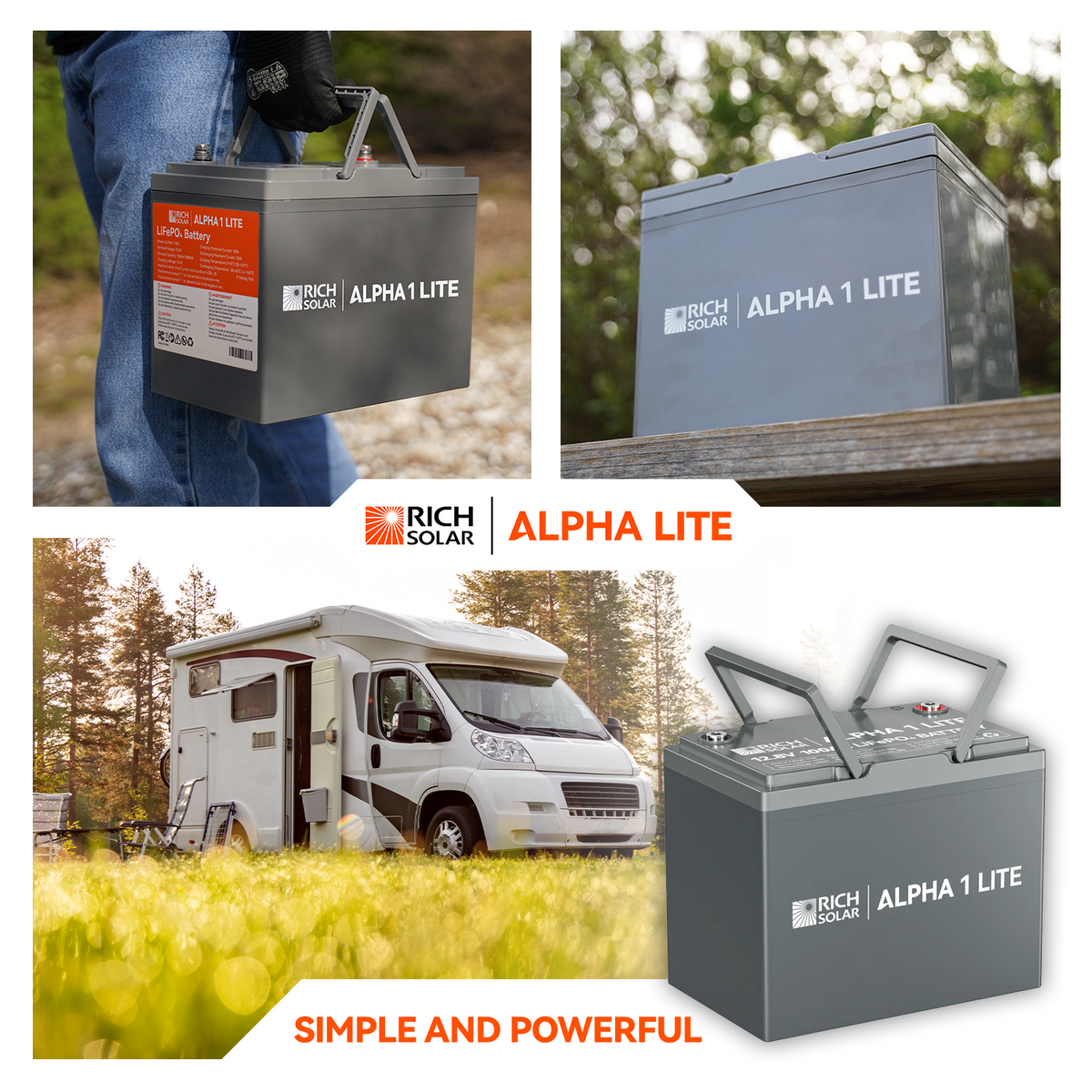 Rich Solar ALPHA 1 LITE | 12V 100Ah LiFePO4 Battery
