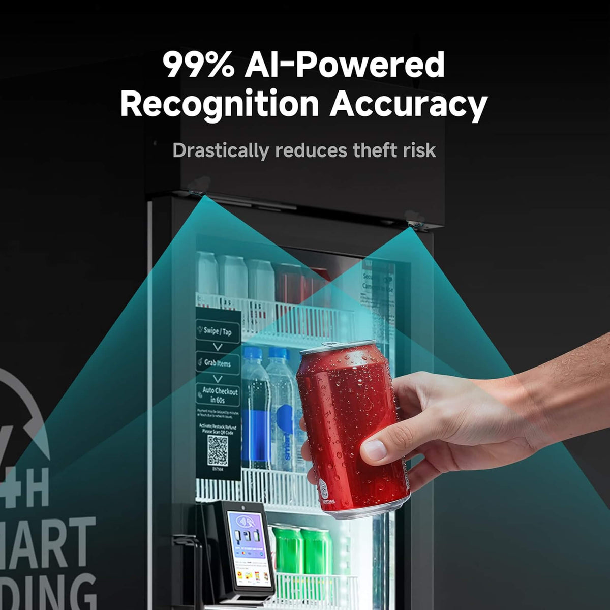 Commercial 252-Bottle AI-Powered Combo Refrigerated Vending Machine with Self-Checkout