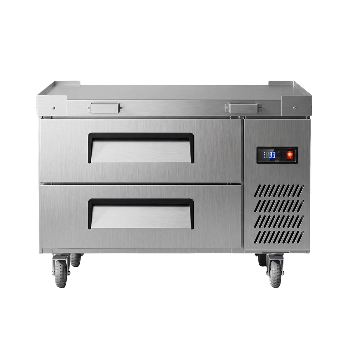 Commercial Double Drawer Undercounter Worktop Fridge with Chef Base and Wheels