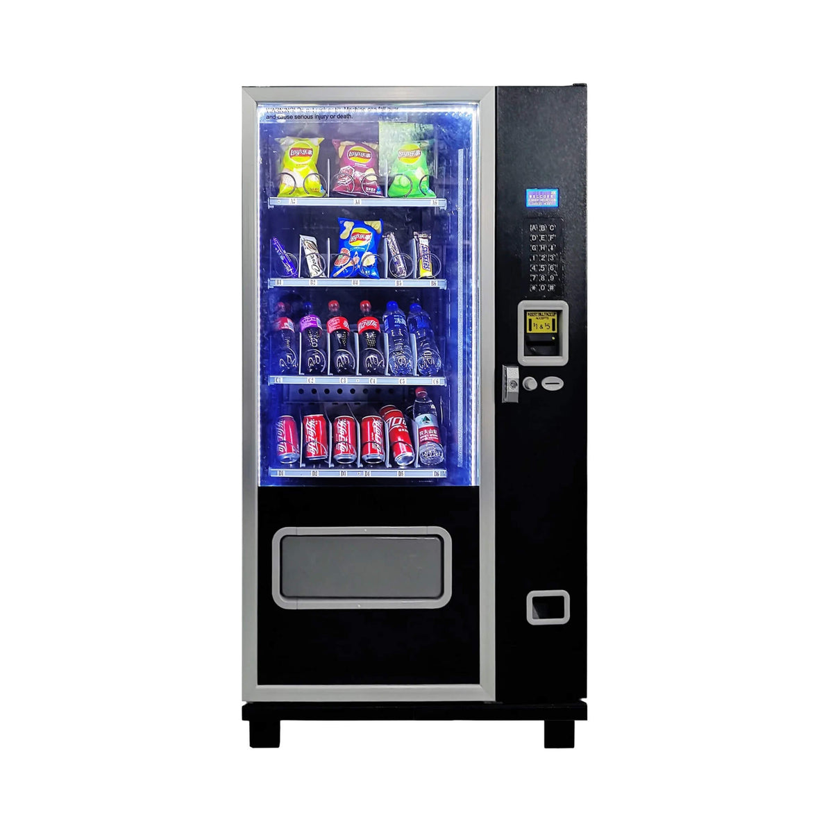 Epx 5FT Snacks And Drinks Combo Vending Machine With Refrigeration and Bill Acceptor