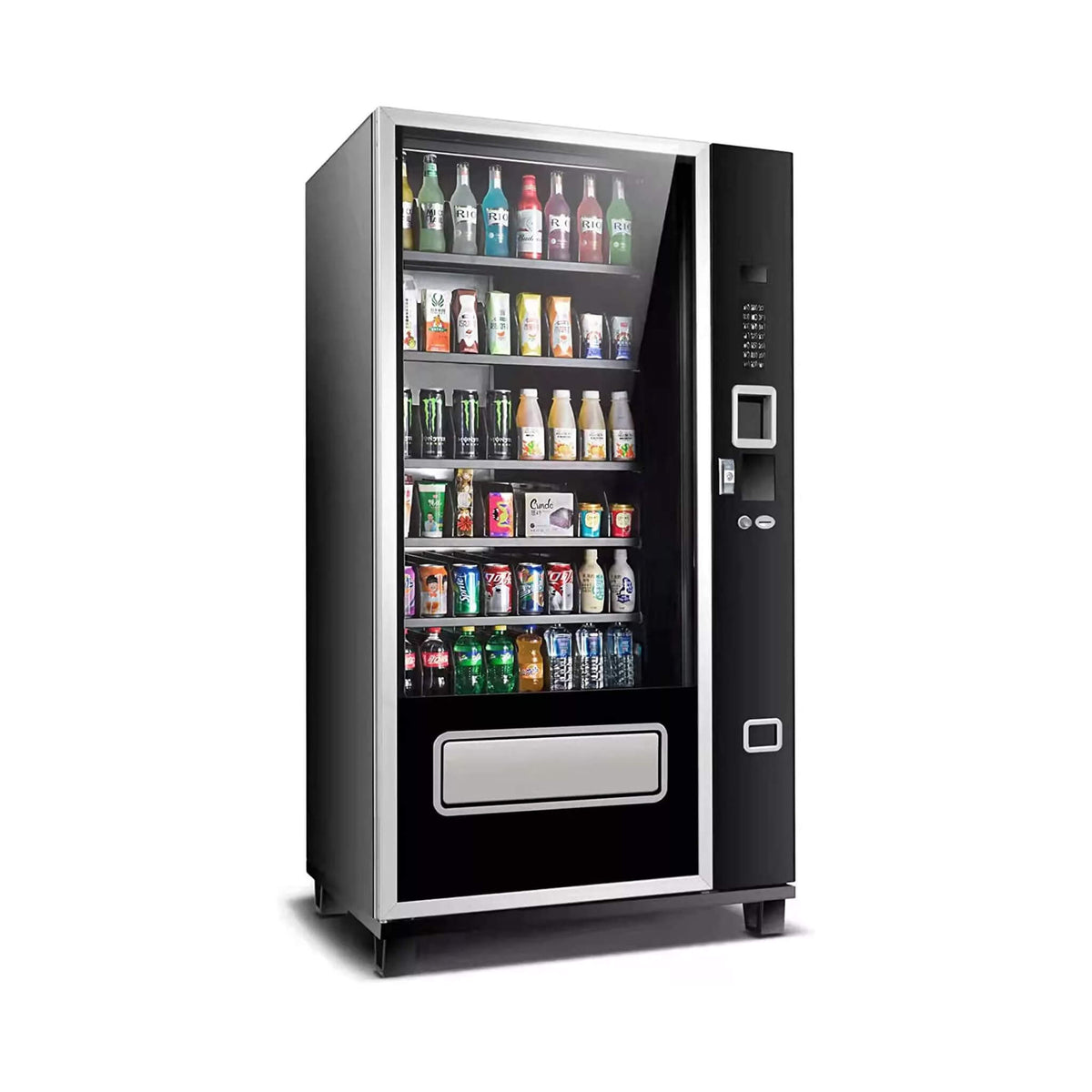 Epx Large 6FT Snacks And Drinks Combo Vending Machine With Dual Zone Refrigeration And Bill Acceptor