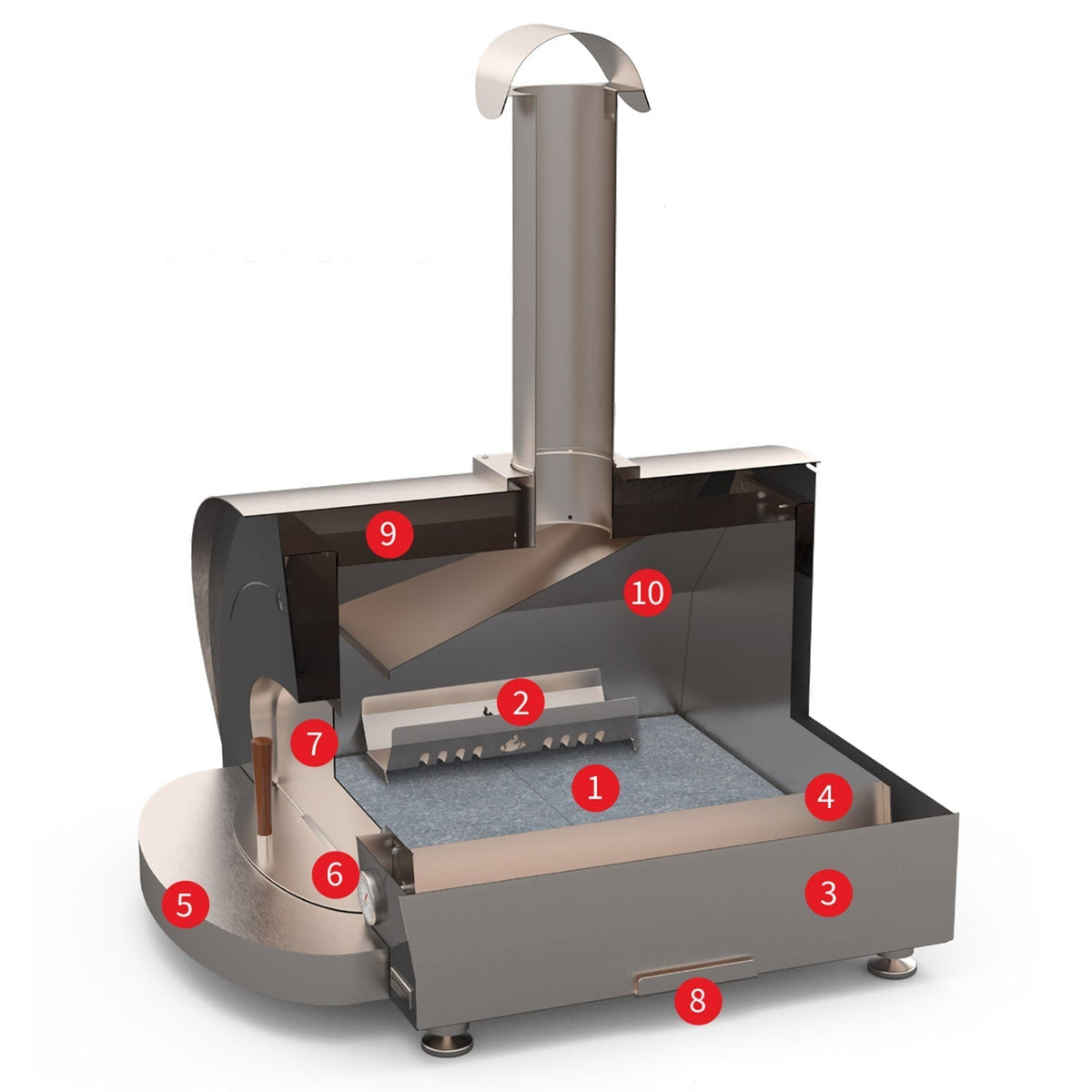 Genio Wood-Fired Pizza Oven 4.0 (Stainless/Black)