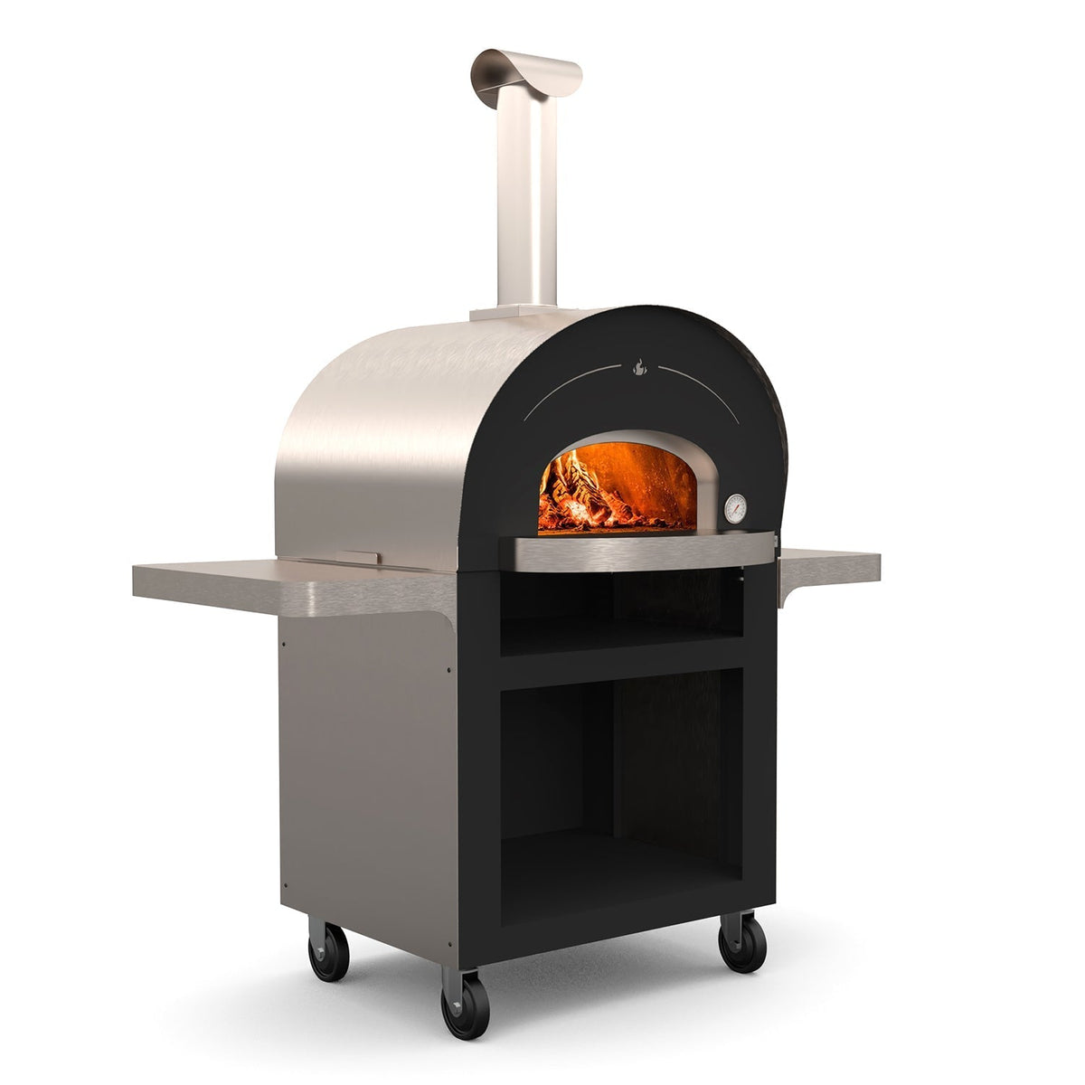 Hearthstone Genio Wood-Fired Pizza Oven 4.0 (Stainless/Black) w/ Rolling Base