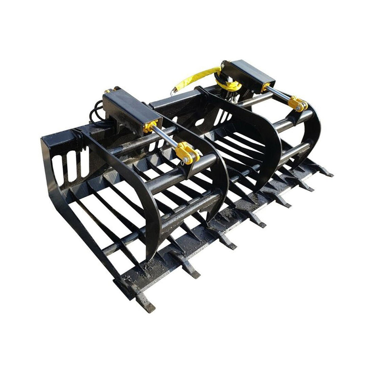 Heavy-Duty Rock Grapple Skidsteer Attachment with Universal Quick Attach, 78-Inch