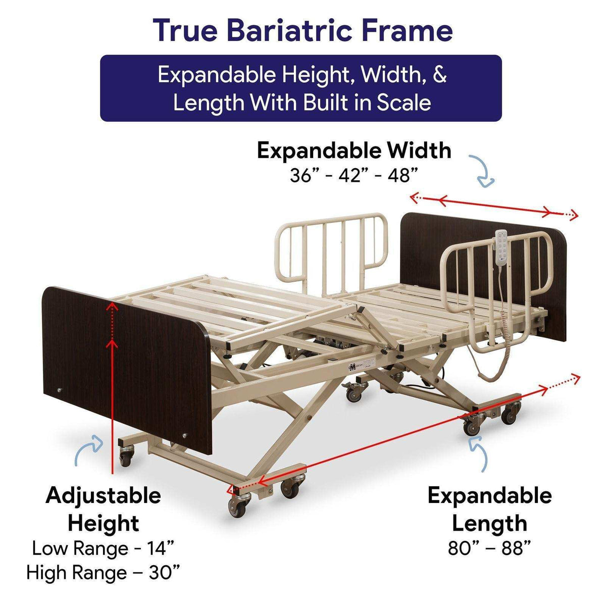 MedaCure Bariatric Hospital Bed - Split Frame Design