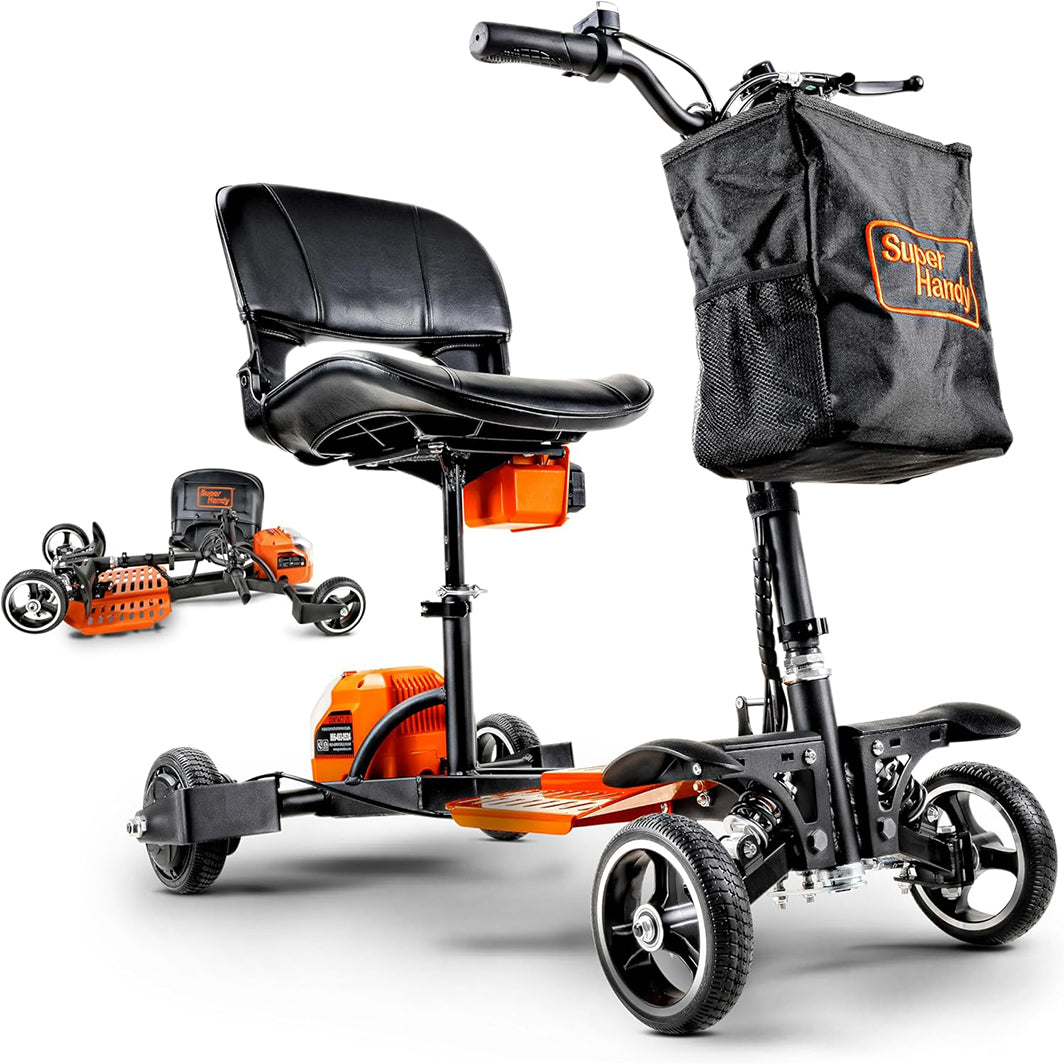 SuperHandy 4-Wheels Passport Pro Mobility Scooter Mobility Scooter - Foldable Travel Mobility Scooter 48V Li-Ion Battery 330lbs Load