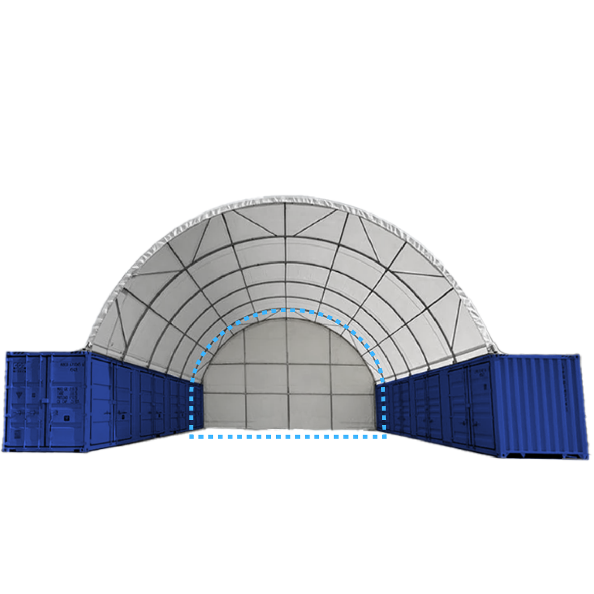 Back Wall for Container Canopy Shelter 40FT x 40FT x 15FT