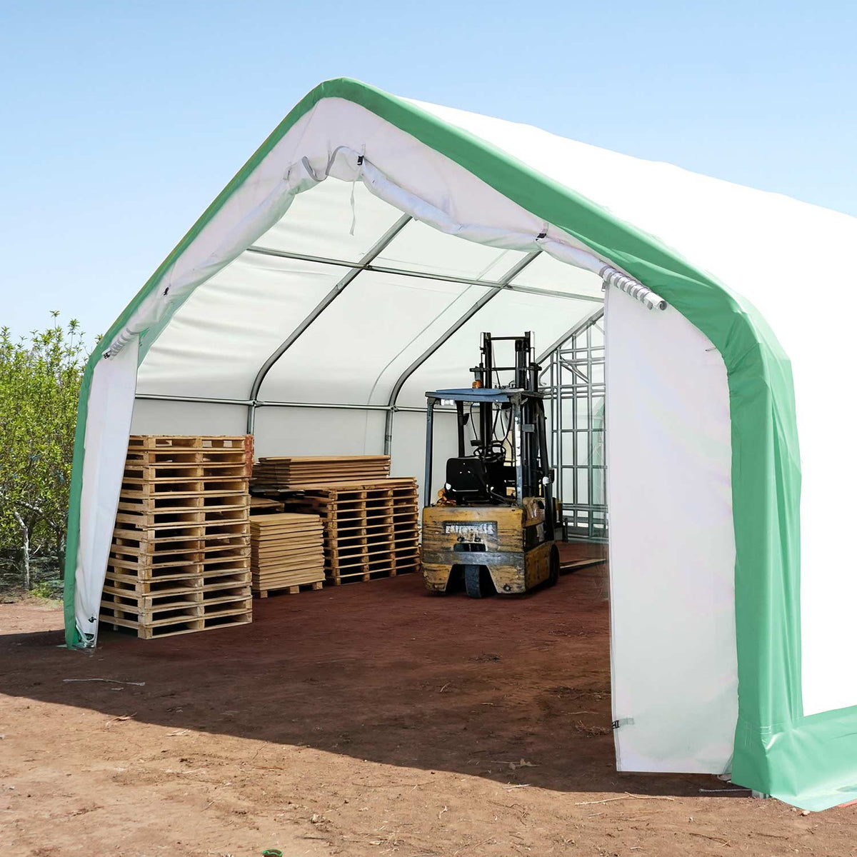 W 20FT x L 20FT x H 12FT Single Truss Storage Shelter